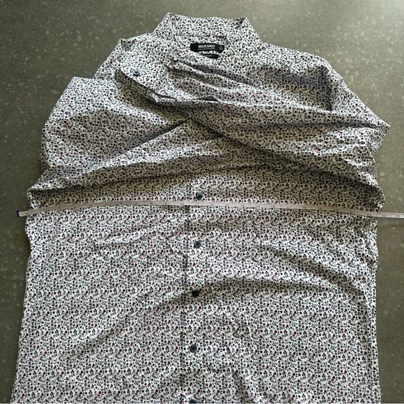 Murano Slim Fit Spred Collar Stretch Floral Mena Dress Shirt - Picture 5 of 10
